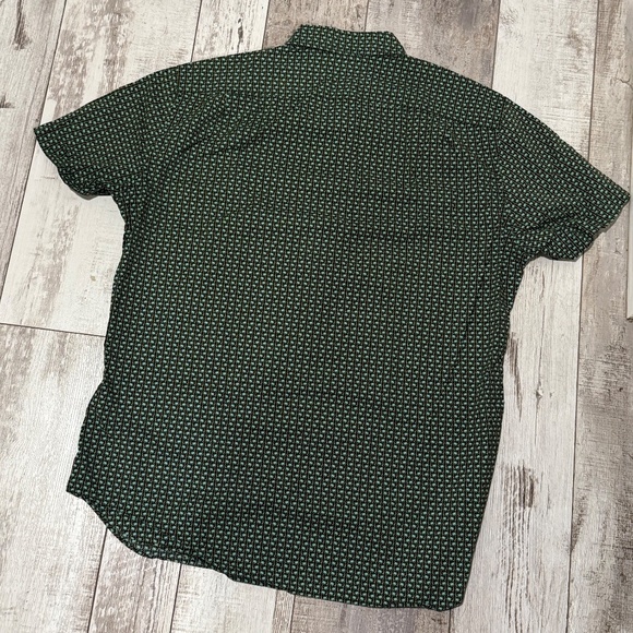 Bonobos Shirt Mens Large Black Green Palm Trees All Over Print Slim Button Down - Picture 2 of 3